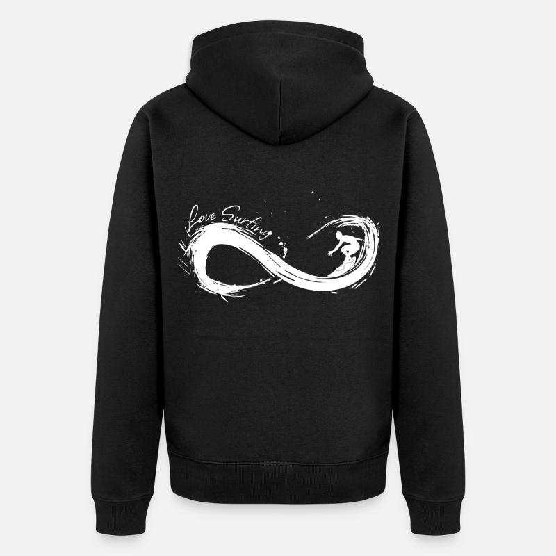 Love Surfing Forever - Veste à capuche bio Premium Unisexe - noir