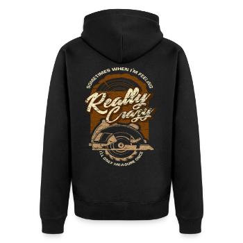 Carpenter circular saw - Unisex Premium Organic Zip Hoodie - black - Back - Nico (187cm)