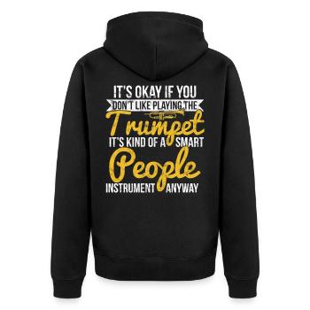 Trumpet - Unisex Premium Organic Zip Hoodie - black - Back - Nico (187cm)
