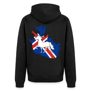 Icelandic horse Tölt Iceland saga Isi gift Icelanders - Unisex Premium Organic Zip Hoodie - black - Back - Nico (187cm)