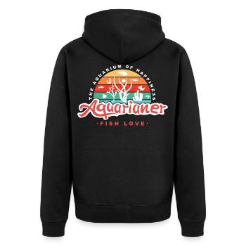 Aquaristik Aquarianer Aquarium Aquascaping - Unisex Premium Bio Zip Hoodie - Schwarz - Hinten - Nico (187cm)