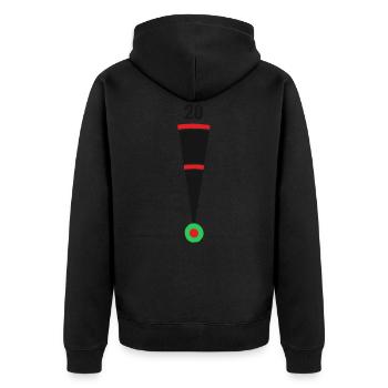 Dart Triple 20 180 Darts Darten - Unisex Premium Bio Zip Hoodie - Schwarz - Hinten - Nico (187cm)
