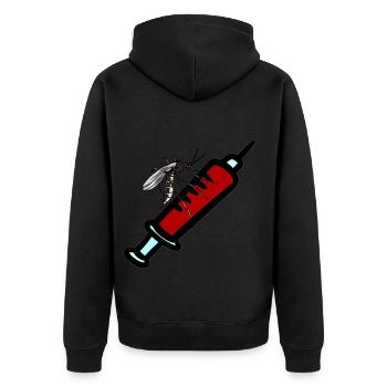 Prise de sang moustique insecte sangsue seringue sanglante - Veste à capuche bio Premium Unisexe - noir - Dos - Nico (187cm)
