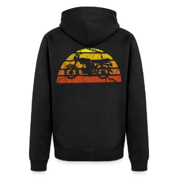 S51 Moped Oldtimer - Unisex Premium Bio Zip Hoodie - Schwarz - Hinten - Nico (187cm)