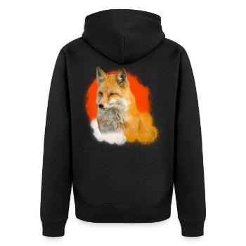 Renard renards illustration design animal cadeau - Veste à capuche bio Premium Unisexe - noir - Dos - Nico (187cm)