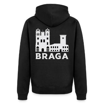 Braga Portugal vacances ville cadeau sort Cool - Veste à capuche bio Premium Unisexe - noir - Dos - Nico (187cm)