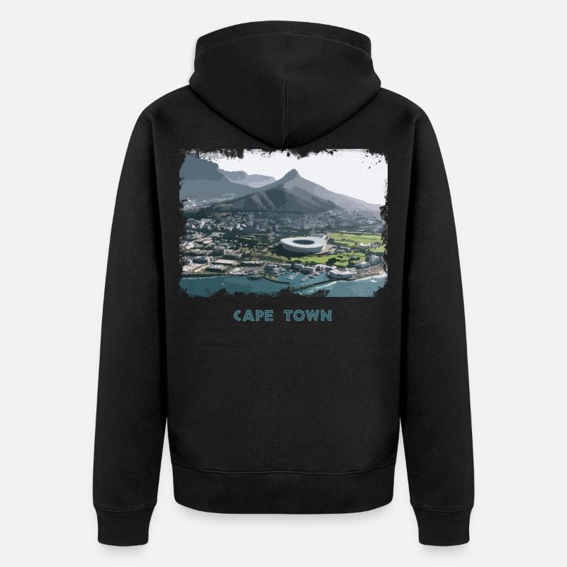 Cape Town Retro - Veste à capuche bio Premium Unisexe - noir