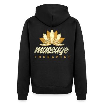 Massagetherapeut Geschenk Job - Unisex Premium Bio Zip Hoodie - Schwarz - Hinten - Nico (187cm)