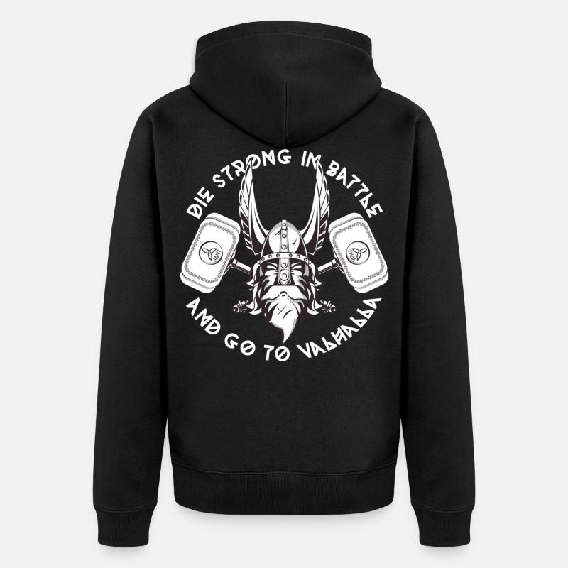 WikingerThor Walhalla - Unisex Premium Bio Zip Hoodie - Schwarz