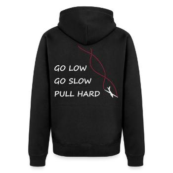 Aerobatics glider glider pilot gliding - Unisex Premium Organic Zip Hoodie - black - Back - Nico (187cm)