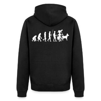 goat - Unisex Premium Organic Zip Hoodie - black - Back - Nico (187cm)