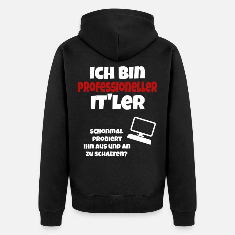 Computer PC Laptop Office IT'ler - Unisex Premium Bio Zip Hoodie - Schwarz