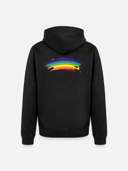 Scratched rainbow - Unisex Premium Organic Zip Hoodie - black