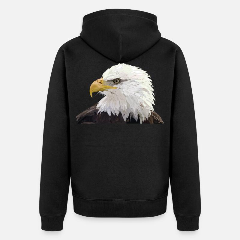 Weißkopfseeadler - Unisex Premium Bio Zip Hoodie - Schwarz