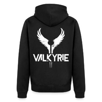 Valkyrie wing Vikings - Unisex Premium Organic Zip Hoodie - black - Back - Nico (187cm)