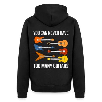 Jamais trop de guitares électriques Funny Guitarist Mus - Veste à capuche bio Premium Unisexe - noir - Dos - Nico (187cm)