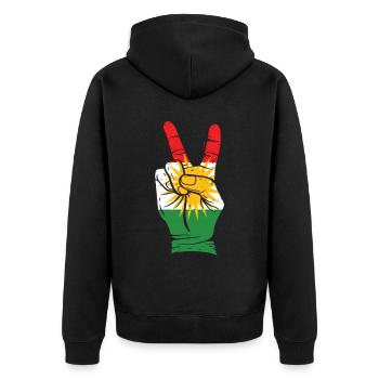 Kurdistan Irak Kurde Geschenk azadi Mardin - Unisex Premium Bio Zip Hoodie - Schwarz - Hinten - Nico (187cm)