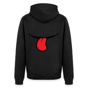 Face laugh teeth grimace grimace - Unisex Premium Organic Zip Hoodie - black - Back - Nico (187cm)