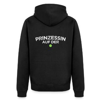 Prinzessin auf der Erbse - Unisex Premium Bio Zip Hoodie - Schwarz - Hinten - Nico (187cm)