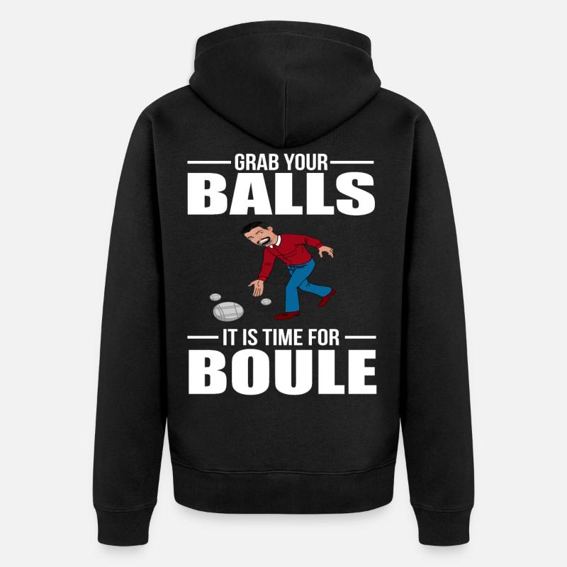 Pétanque Boccia Boule - Veste à capuche bio Premium Unisexe - noir