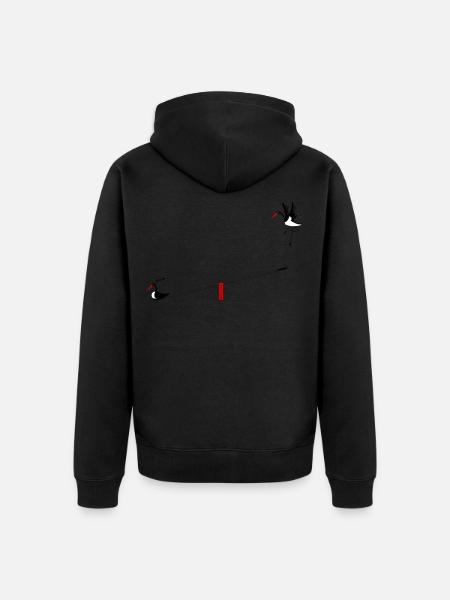 Black Storks - Unisex Premium Organic Zip Hoodie - black