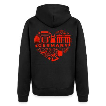 Germany German culture German gift - Unisex Premium Organic Zip Hoodie - black - Back - Nico (187cm)