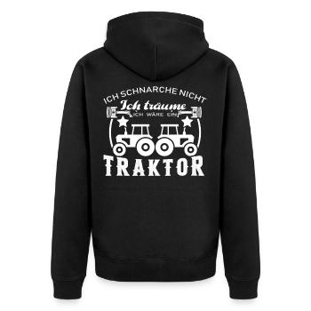 Ich schnarche nicht - Unisex Premium Bio Zip Hoodie - Schwarz - Hinten - Nico (187cm)