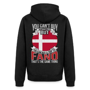 Fanø Fanö Skandinavien Nordsee - Unisex Premium Bio Zip Hoodie - Schwarz - Hinten - Nico (187cm)