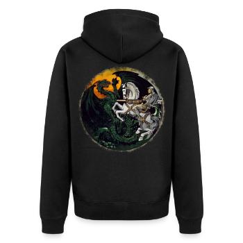 Chevalier combat les dragons - Veste à capuche bio Premium Unisexe - noir - Dos - Nico (187cm)