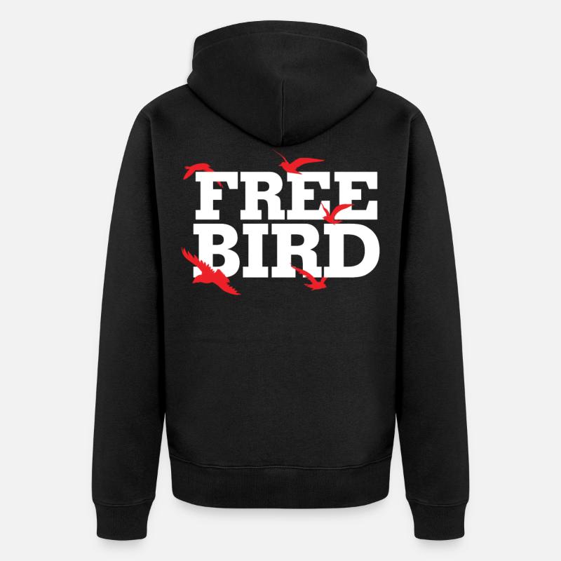 Oiseau libre Illustration - Veste à capuche bio Premium Unisexe - noir
