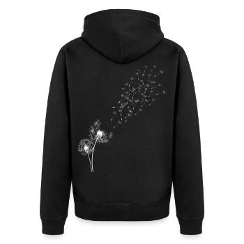 Herbe boule de pissenlit - Veste à capuche bio Premium Unisexe - noir - Dos - Nico (187cm)