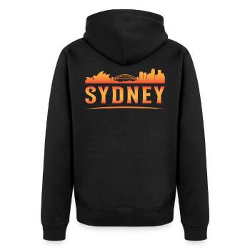 Sydney Australie ville vacances cadeau Rengaine - Veste à capuche bio Premium Unisexe - noir - Dos - Nico (187cm)