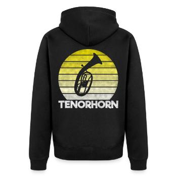 Tenorhorn Tenorhornist Blasmusik Stolz Geschenk - Unisex Premium Bio Zip Hoodie - Schwarz - Hinten - Nico (187cm)