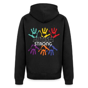 Autismus - Unisex Premium Bio Zip Hoodie - Schwarz - Hinten - Nico (187cm)