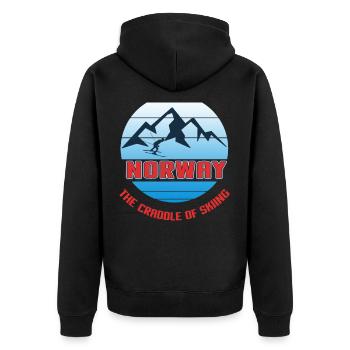 Norvège, Scandinavie, pêche - Veste à capuche bio Premium Unisexe - noir - Dos - Nico (187cm)