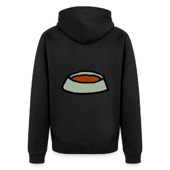 Comic Hundenapf Futter - Unisex Premium Bio Zip Hoodie - Schwarz - Hinten - Nico (187cm)