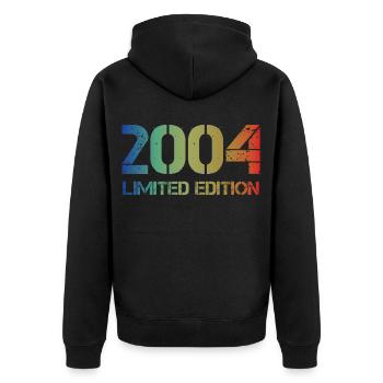 16. Geburtstag 16 Jahre Mann Frau Jahrgang 2004 - Unisex Premium Bio Zip Hoodie - Schwarz - Hinten - Nico (187cm)