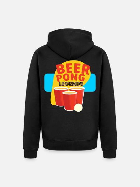 Beerpong - Unisex Premium Bio Zip Hoodie - Schwarz