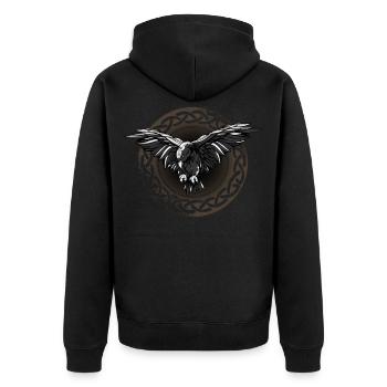 Odin Ravens Huginn & Muninn Vegvisir Vikings Celti - Veste à capuche bio Premium Unisexe - noir - Dos - Nico (187cm)