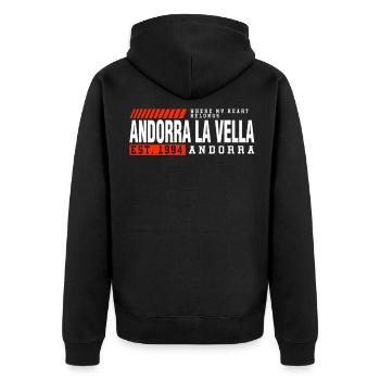 Awesome Andorra Gift Idea - Unisex Premium Bio Zip Hoodie - Schwarz - Hinten - Nico (187cm)
