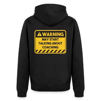 Peut commencer à parler de coaching - Veste à capuche bio Premium Unisexe - noir - Dos - Nico (187cm)