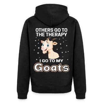 Bauernhof Ziege Landwirt Geschenk Goat Bäuerin - Unisex Premium Bio Zip Hoodie - Schwarz - Hinten - Nico (187cm)