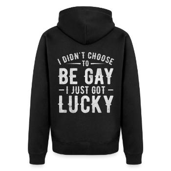 Gay gay pride - Veste à capuche bio Premium Unisexe - noir - Dos - Nico (187cm)