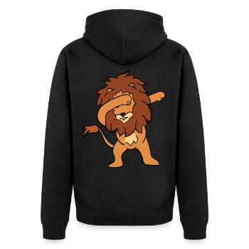 Lion tamponnant - Veste à capuche bio Premium Unisexe - noir - Dos - Nico (187cm)