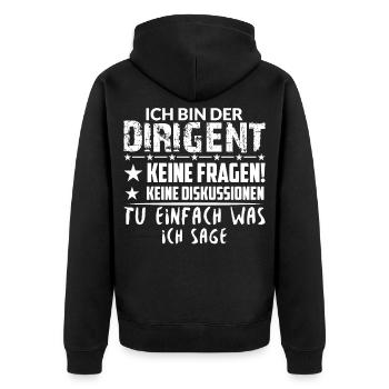 Dirigent Chormusik Blaskapelle Orchester Spruch - Unisex Premium Bio Zip Hoodie - Schwarz - Hinten - Nico (187cm)