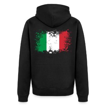 Italy flag italian food gift idea - Unisex Premium Organic Zip Hoodie - black - Back - Nico (187cm)