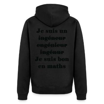 Ingénieur - Je suis bon en maths - Veste à capuche bio Premium Unisexe - noir - Dos - Nico (187cm)