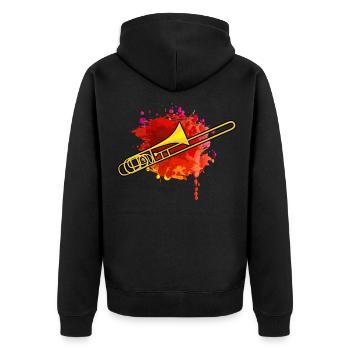 Trombone Instrument Brass Band Trombonist Gift - Veste à capuche bio Premium Unisexe - noir - Dos - Nico (187cm)