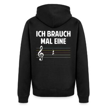 Ich brauche mal eine Pause, Musik Lehrer - Unisex Premium Bio Zip Hoodie - Schwarz - Hinten - Nico (187cm)
