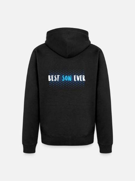 The best son in the world gift for sons - Unisex Premium Organic Zip Hoodie - black